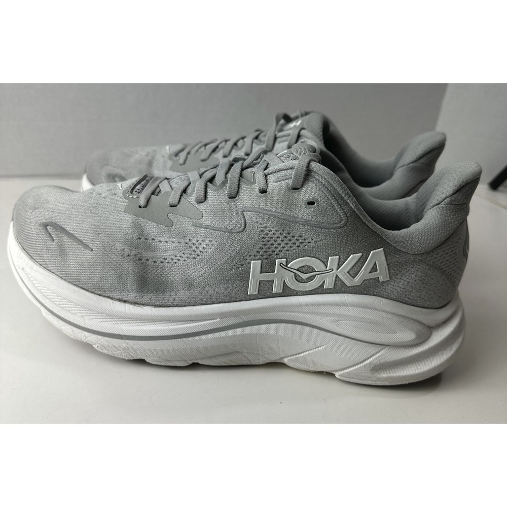 Hoka One One Clifton 10 Shoes Mens Size 11 2E Wide Stellar Grey *Heavy Wear - Picture 6 of 16